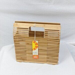 NWT C&C California Bamboo Wooden Handheld Purse